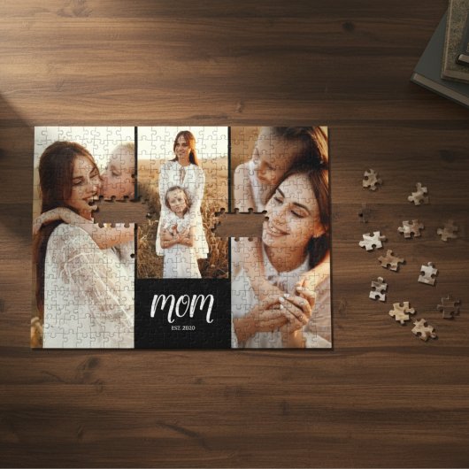 Mama hat modernes Skript 3 Foto eingerichtet Puzzle