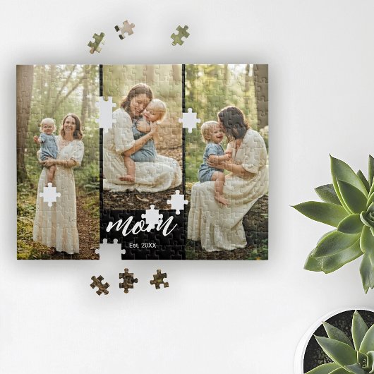 Mama hat modernes Skript 3 Foto eingerichtet Puzzle