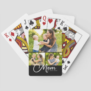 Mama hat modernes Skript 3 Foto eingerichtet Spielkarten