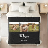 Mama hat modernes Skript 3 Foto Schwarz eingericht Fleecedecke
