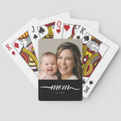 Mama hat modernes Skript-Foto angepasst Spielkarten (Rückseite)
