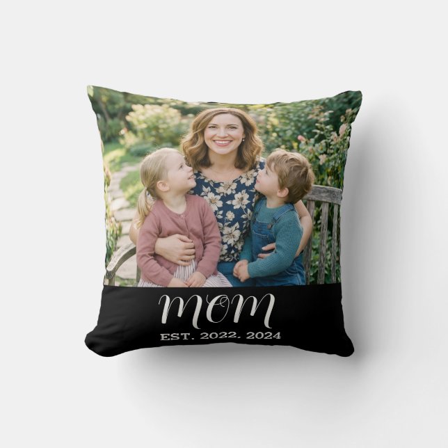 Mama hat modernes Skript-Foto eingerichtet Kissen (Vorderseite)