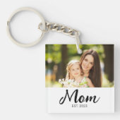 Mama hat modernes Skript-Foto eingerichtet Schlüsselanhänger (Vorderseite)