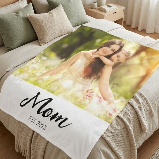 Mama hat modernes Skript-Foto erstellt Fleecedecke