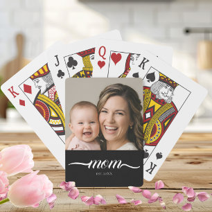 Mama hat modernes Skript-Foto individuell gestalte Spielkarten