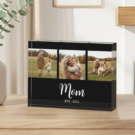 Mama hat modernes Skript Schwarz 3 eingerichtet Fotoblock
