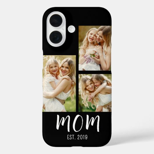 Mama hat modernes Skript Schwarz 3 Foto eingericht Case-Mate iPhone Hülle (Rückseite)