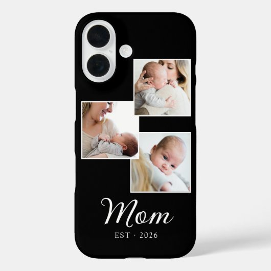 Mama hat modernes Skript Schwarz 3 Foto eingericht Case-Mate iPhone Hülle (Rückseite)