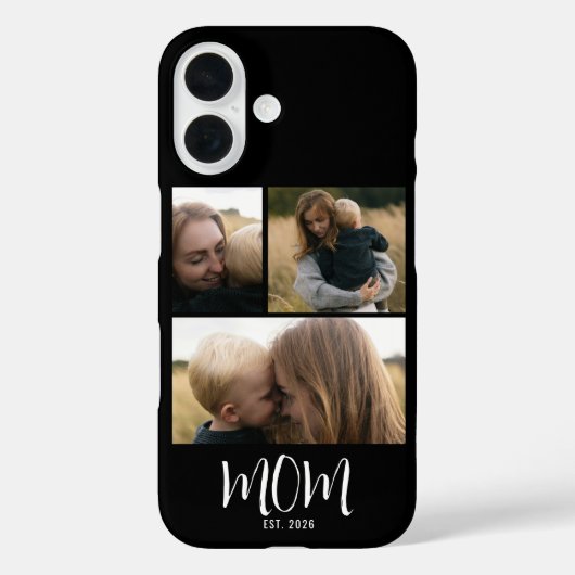 Mama hat modernes Skript Schwarz 3 Foto eingericht Case-Mate iPhone Hülle (Rückseite)