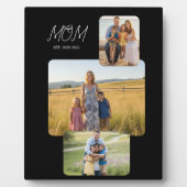 Mama hat modernes Skript Schwarz 3 Foto eingericht Fotoplatte (Vorderseite)