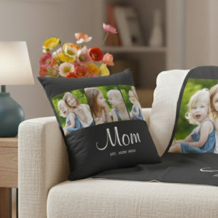 Mama hat modernes Skript Schwarz 3 Foto eingericht Kissen