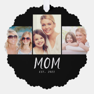 Mama hat modernes Skript Schwarz 3 Foto eingericht Ornament Karte