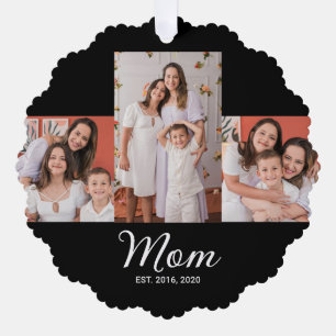 Mama hat modernes Skript Schwarz 3 Foto eingericht Ornament Karte