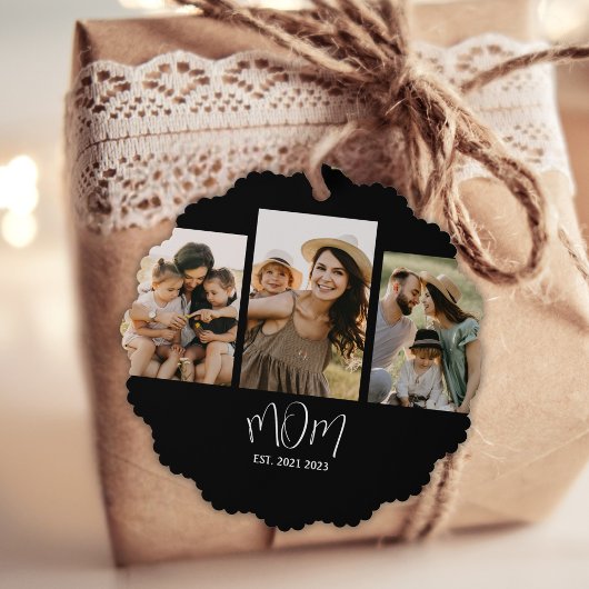Mama hat modernes Skript Schwarz 3 Foto eingericht Ornament Karte