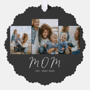 Mama hat modernes Skript Schwarz 3 Foto eingericht Ornament Karte