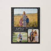 Mama hat modernes Skript Schwarz 3 Foto eingericht Puzzle (Vertikal)