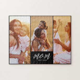 Mama hat modernes Skript Schwarz 3 Foto eingericht Puzzle
