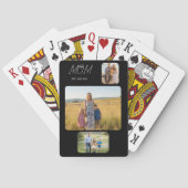 Mama hat modernes Skript Schwarz 3 Foto eingericht Spielkarten (Rückseite)