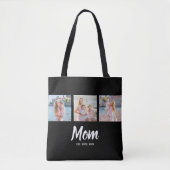 Mama hat modernes Skript Schwarz 3 Foto eingericht Tasche (Vorderseite)