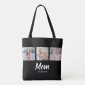 Mama hat modernes Skript Schwarz 3 Foto eingericht Tasche (Rückseite)