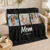 Mama hat modernes Skript Schwarz 3 Foto Fleecedecke