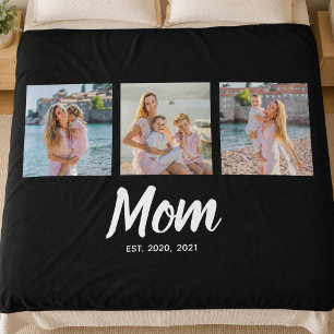 Mama hat modernes Skript Schwarz 3 Foto Fleecedecke
