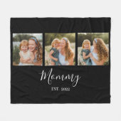 Mama hat modernes Skript Schwarz 3 Foto Fleecedecke (Vorderseite (Horizontal))