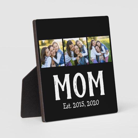 Mama hat modernes Skript Schwarz 3 Foto Fotoplatte (Vorderseite)