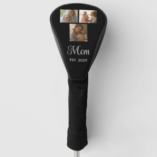 Mama hat modernes Skript Schwarz 3 Foto Golf Headcover