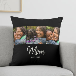 Mama hat modernes Skript Schwarz 3 Foto Kissen