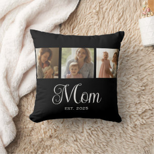 Mama hat modernes Skript Schwarz 3 Foto Kissen