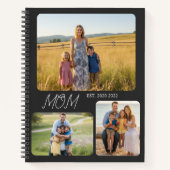 Mama hat modernes Skript Schwarz 3 Foto Notizblock (Vorderseite)