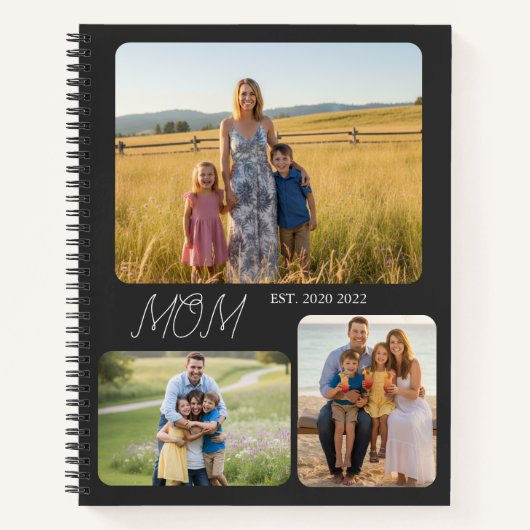 Mama hat modernes Skript Schwarz 3 Foto Notizblock (Vorderseite)