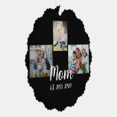 Mama hat modernes Skript Schwarz 3 Foto Ornament Karte (Rechts)