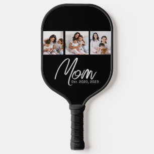 Mama hat modernes Skript Schwarz 3 Foto Pickleball Schläger