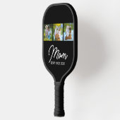 Mama hat modernes Skript Schwarz 3 Foto Pickleball Schläger (Links)