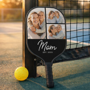 Mama hat modernes Skript Schwarz 3 Foto Pickleball Schläger