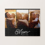 Mama hat modernes Skript Schwarz 3 Foto Puzzle (Horizontal)