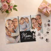 Mama hat modernes Skript Schwarz 3 Foto Puzzle
