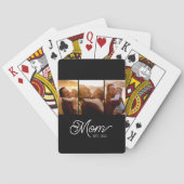 Mama hat modernes Skript Schwarz 3 Foto Spielkarten (Rückseite)