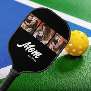 Mama hat modernes Skript Schwarz Foto erstellt Pickleball Schläger