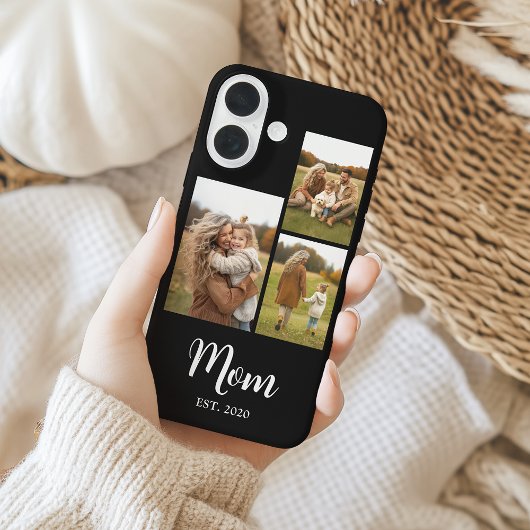Mama hat modernes Skript-Text Schwarz 3 Foto einge Case-Mate iPhone Hülle
