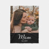 Mama hat modernes Skriptfoto eingerichtet Fleecedecke (Vorderseite)