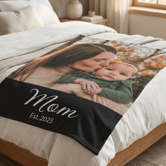 Mama hat modernes Skriptfoto eingerichtet Fleecedecke