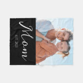 Mama hat modernes Skriptfoto eingerichtet Fleecedecke (Vorderseite (Horizontal))