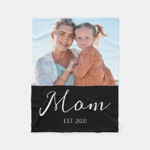 Mama hat modernes Skriptfoto eingerichtet Fleecedecke
