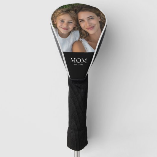Mama hat modernes Skriptfoto eingerichtet Golf Headcover (Vorderseite)