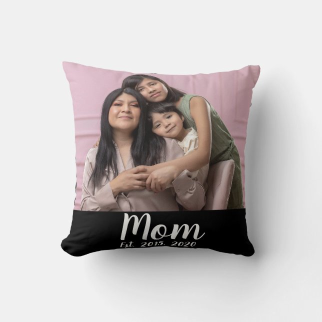 Mama hat modernes Skriptfoto eingerichtet Kissen (Vorderseite)