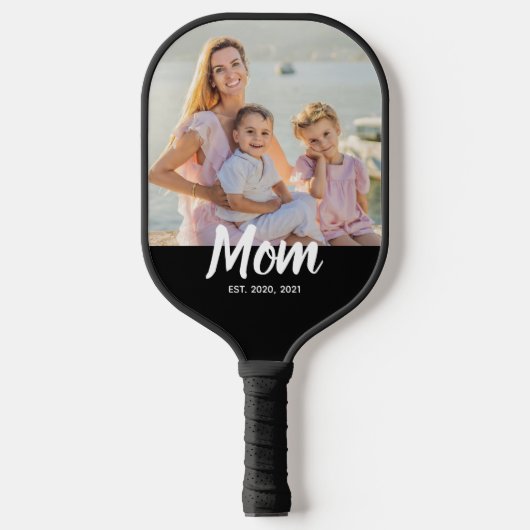 Mama hat modernes Skriptfoto eingerichtet Pickleball Schläger (Vorderseite)