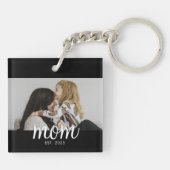 Mama hat modernes Skriptfoto eingerichtet Schlüsselanhänger (Rückseite)